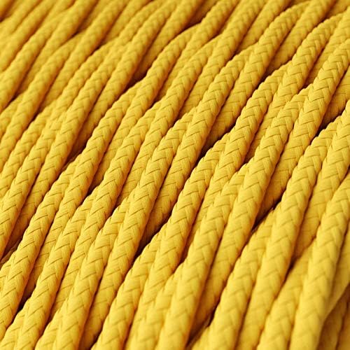creative cables Yellow Rayon Covered Twisted Electric Cable 2x18 AWG - TM10-164ft, 2 x 18 AWG