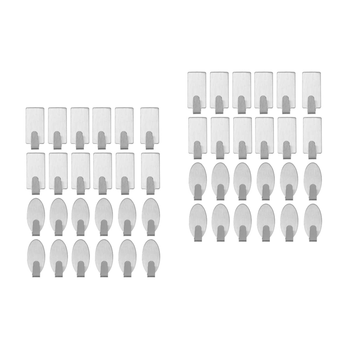 LYGXWJFC 24 Piezas Suministros Percha para Sombreros Llave para el hogar Ropa Cocina Perchas de Acero Inoxidable Bata Toalla de Pared Baño Pesado Abrigo pequeño para utensilio pegajoso Ovalado Palo