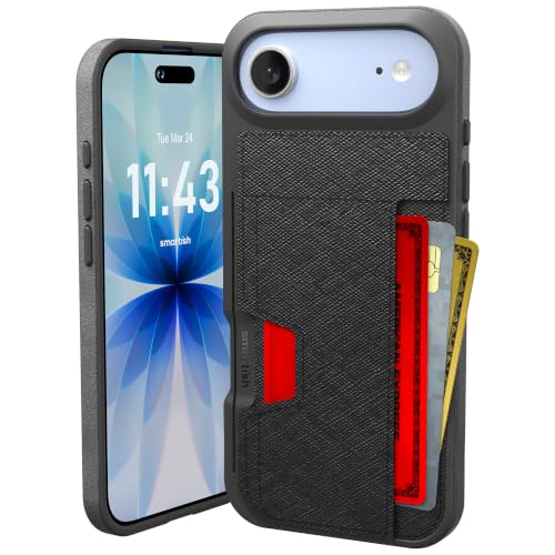 Funda tipo cartera para iPhone Air con tarjetero protector y soporte Smartish Black