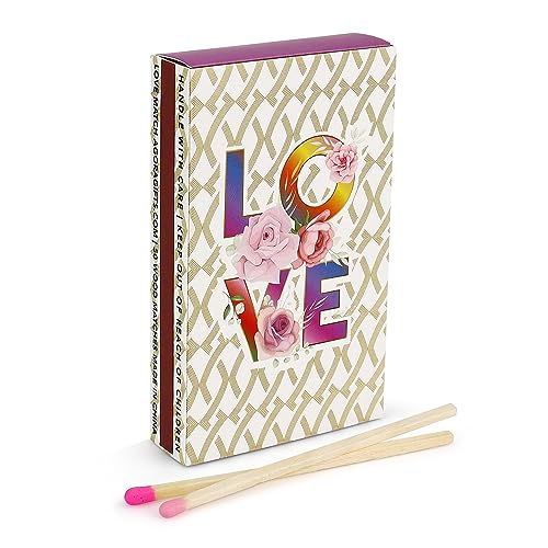 Love Design Matches Box Contains 50 Wooden Matchsticks 4" Length