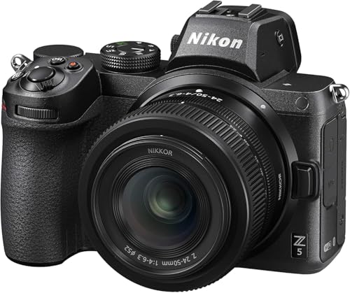 Nikon Z5 + Z 24-50 + Lexar SD 64 GB 667x Pro Fotocamera Mirrorless, CMOS FX 24.3 MP, Full Frame, Mirino Quad-VGA EVF, LCD 3.2'' Touch, Wi-Fi, Bluetooth, Video 4K, Nero (Nital Card)