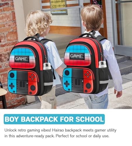 Image of Boys Backpack for School, Gaming Backpack for Boys 6-14, Large Capacity Kids School Backpack with Laptop Compartment, Lightweight Gamer Bookbag for Elementary Middle School Teen Boys