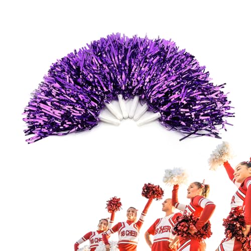 DEWIN 6pcs Pom-Pom Girls, Pompon per Cheerleading Aerobica Pom Poms Pompon Squadra Cheerleader Poms Pompon Sport Cheer Party per Riunione Sportiva, Stadio, Festa, Vacanze (Viola)
