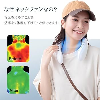 Amazon | Kaitou ネッククーラー 首掛け扇風機 羽なし 大判冷却
