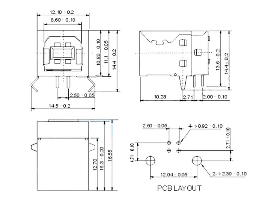 Amazon.co.jp: Moechando USBコネクタ Bタイプ/メス ライト