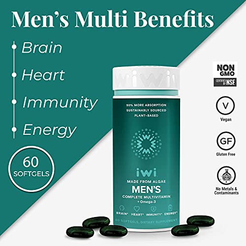 Iwi Omega 3 And Men's Vegan Supplement & Multivitamin Bundle Pack - Omega 3, 6, 7, 9 And Epa + Dha, Essential Vitamins, Minerals, Amino Acids And Antioxidants #TOP1