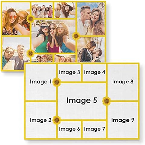 UNILYLY Personalized Landscape Canvas With Picture 1.5'' Frames Create Your Own Personal Wall Art Cute Bedroom Decoration Prints Custom Name Birthday For Her Him Photo Aesthetic Room Decor White Cover