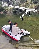 Motore Fuoribordo Elica da Traina per Kayak, Motore di Poppa Orientabile con Elica a 3 Pale, Propulsore di Emergenza Subacqueo(With Bracket,L-125cm(49 1/4"))