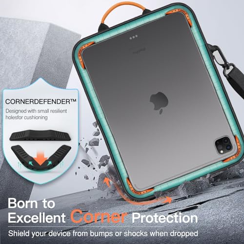 Image of MoKo 13 Inch Tablet Sleeve Bag Carrying Case with Shoulder Strap Handle | Fits iPad Pro 13-inch M5, iPad Air 13-inch M4 /M3, iPad Pro 12.9 M2 /M1 and Galaxy Tab S8+ /S9+ 12.4, Black &Gray