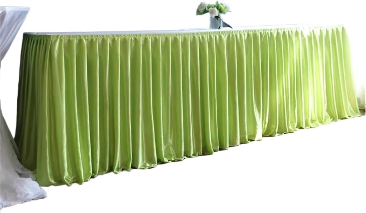 Party Table Skirt Champagne Polyester Table Skirt Wrinkle Resistant Pleated Ruffle Cloth for Birthday Party Banquet Wedding(Color 1,H75cm x L300cm)