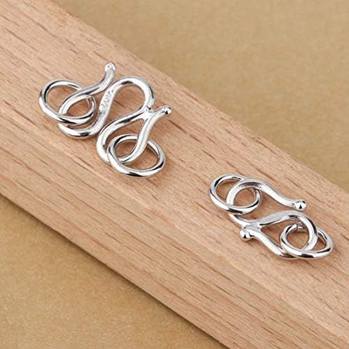 Healifty 5Pcs S Hook Eye Clasp Jewelry Connector Clasps Silver S-Hook Clasp DIY Bracelet Necklace Jewelry Making Accessory