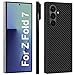 kaisenkec Slim Thin 1500D Carbon Fiber Case Compatible with Samsung Galaxy Z Fold 7, Aramid Fiber Z Fold7 Cover Supports Wireless Charging, Matte Black Gray Twill [NOT Printed]