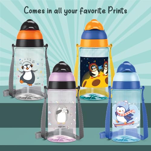 Image of MILTON Smilo 650 Sipper PET Water Bottle for School Kids | Food Grade & BPA Free | Leak Proof & Durable | Easy to Carry Loop | Ideal for Home, School & Office Use, 600 ml, Light Blue