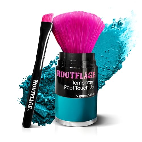 Rootflage Fun Temporary Hair Color Powder - Works on All Hair Colors - Shampoos Out Easily (05 Peacock Blue)