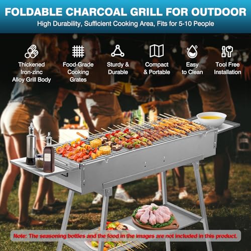 IRONWALLS Portable Charcoal Grill - 32