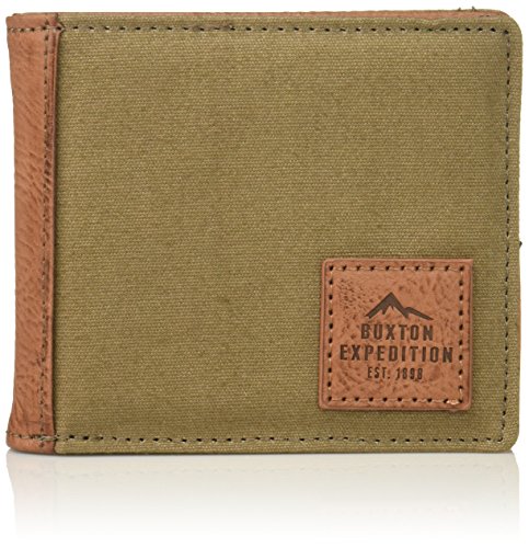 Buxton Men's Expedition Ii Huntington Canvas Rfid Blocking Slimfold, Olive, One Size #TOP16