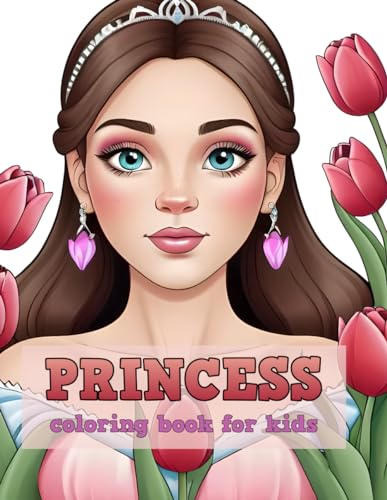 Princesses Among Flowers,: Coloring Book with Beautiful Motifs, 60 Different patterns, Different difficulty