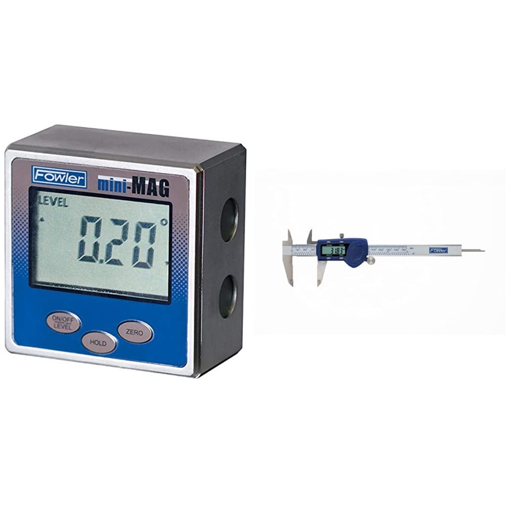 Fowler 54-422-450-1, Mini-Mag The Original Protractor & 54-101-150-2, Xtra-Value Cal Digital Caliper with 0-6"/150MM Measuring Range