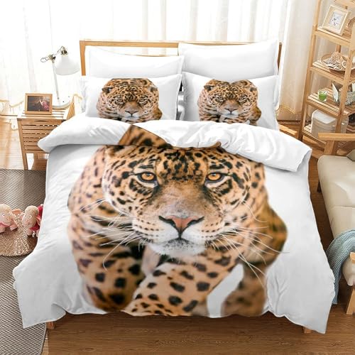 Housse de couette jaguar hypoallergique lit 140x200 fermeture éclair - 3