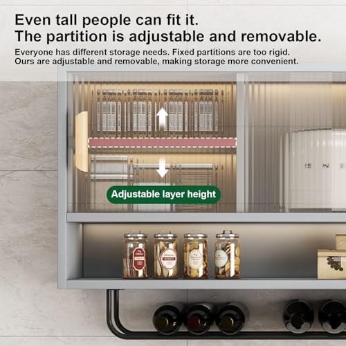 Wall-Mounted Aluminum Alloy Storage Cabinet – Modern Space-Saving Organizer for Kitchen, Bathroom & Bedroom – Versatile Side Cabinet with Durable Metal Doors for Maximum Efficiency