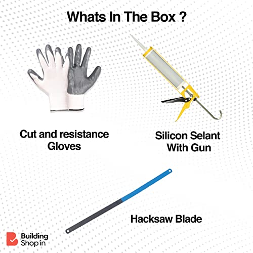 Image of Buildingshop.in X Wacker GN Silicon Glue - Sealant and Gap Filler (10.1 oz Tube) For Waterproofing Windows, Aquarium, Tiles, Kitchen Also For Bonding Gel Gun (White, GN)