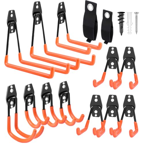 Garage Hooks Heavy Duty 14 Pack, Steel Garage Storage Hooks, Tool Hangers…