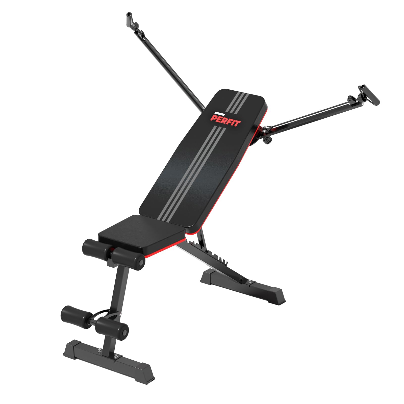 Adjustable Weight Bench with Wings Strength Training Bench for Full Body Workout Foldable Incline Decline for Home Gym Workout Bench Press Supports up to 800lbs with Two Exercise Bands