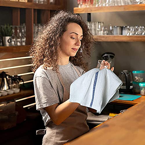 TOALLA Bar Mop Blue Stripe 10lbs 16x19 Pack of 60 100% Cotton Double Stitched Route Ready Absorbent Kitchen Towel Dish Towels and Dishcloths Towels Sets Washcloth Kitchen Towels by TOALLA - Image 5