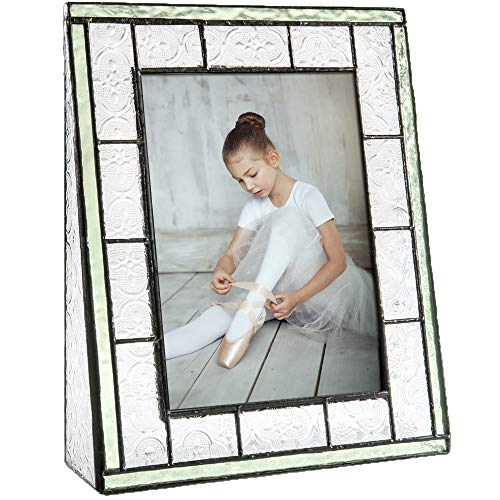 J Devlin Pic 122-57V Picture Frame 5x7 Vertical Photo Frame Green Stained Glass Family Wedding Baby