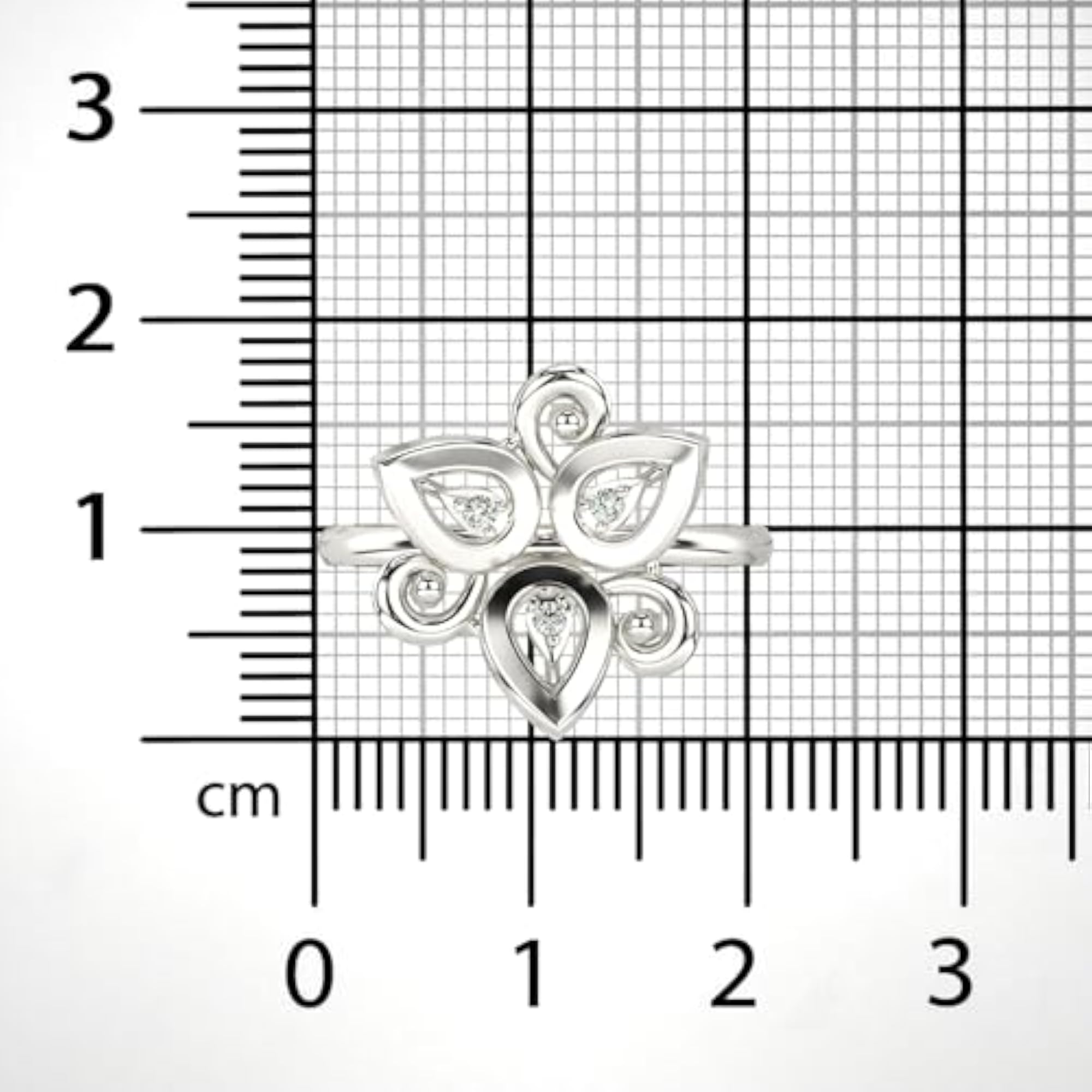 Women's Sterling Silver & Lab Grown Diamond 0.06cts Ring, Stylish