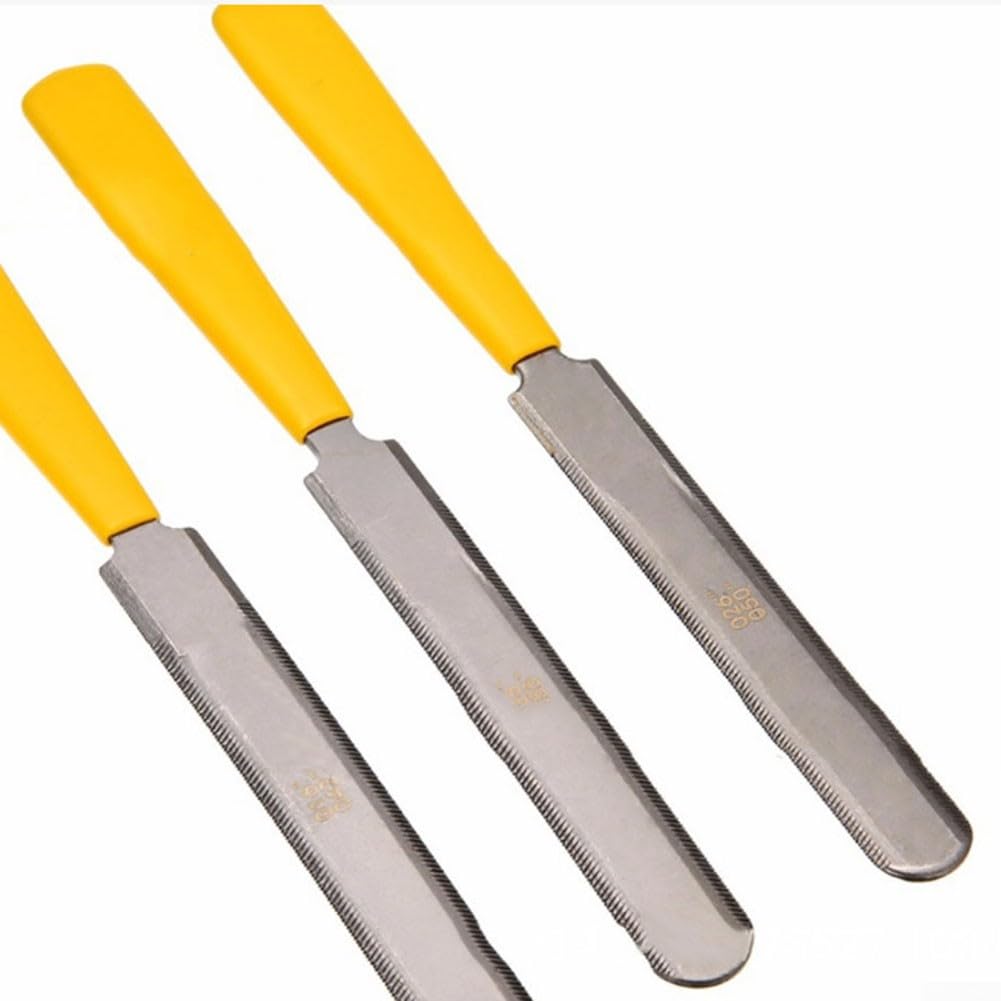 Uitar Lot de 3 limes à sillet de guitare Uitar Luthier Lime Frette Couronnement Outil de réparation Kit Accessoires