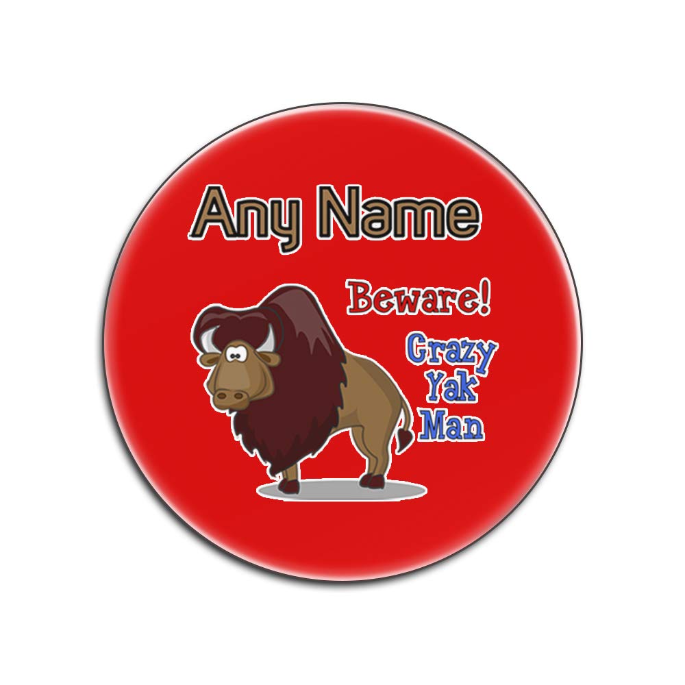 Sous-verres Crazy Yak Man : le cadeau rouge personnalisable idéal en lot de 4