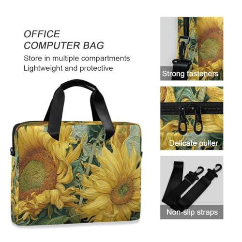 Bolso Maletín con Estampado de Girasol para Laptop 13-16" miniatura 6
