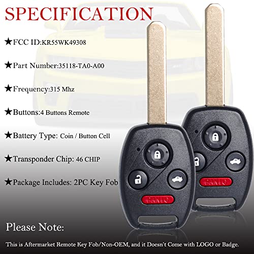 Honda Pilot Accord Key Fob