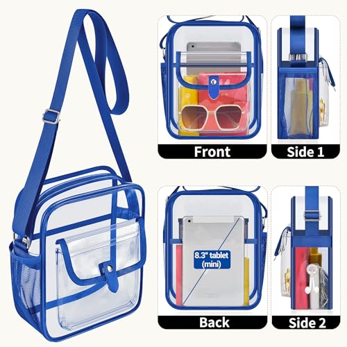 Image of SPODEARS Clear Crossbody Bag for Stadium, Concert, Festival & More - Adjustable Shoulder Strap & Bottle Holder