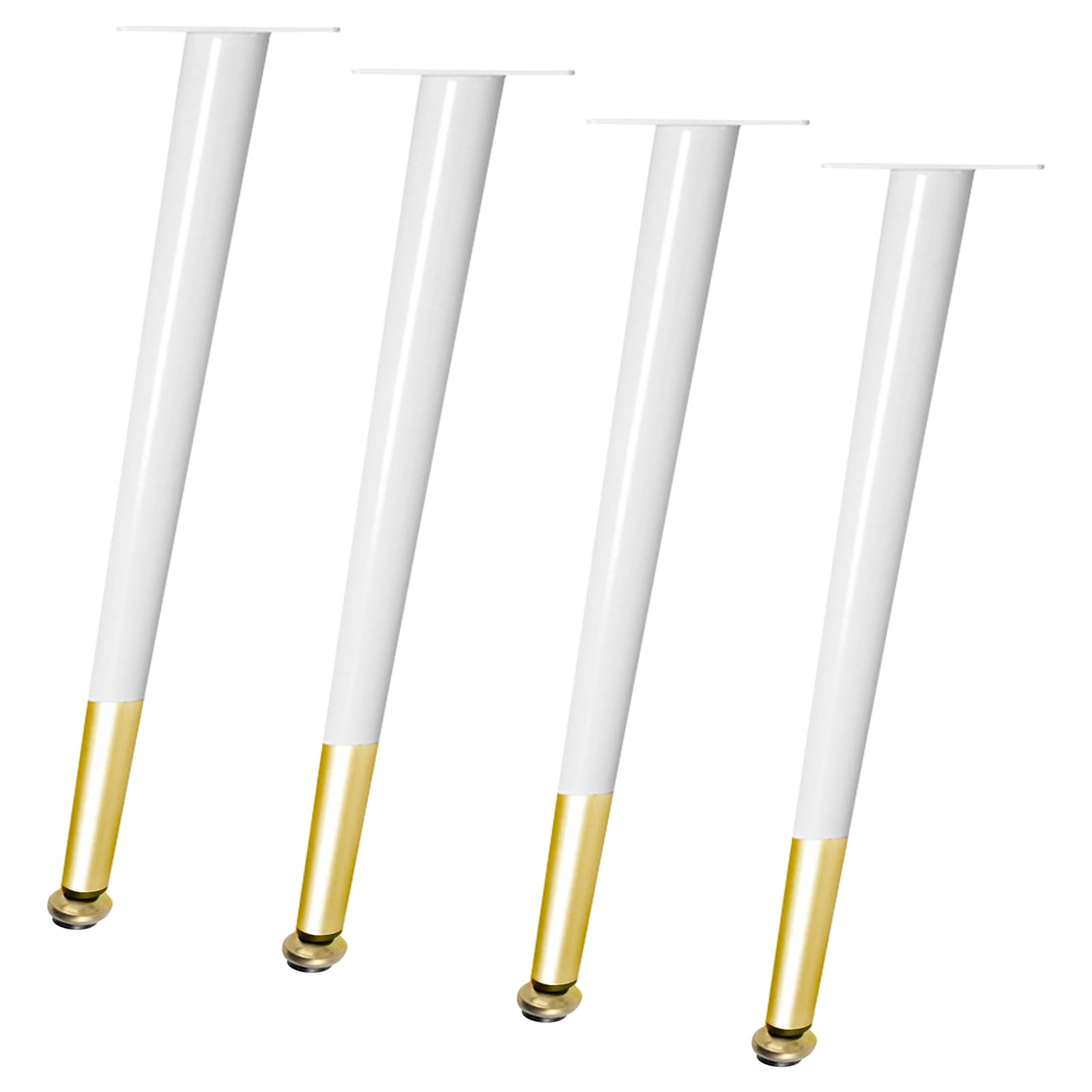 Generico Gambe per Mobili Piedini Regolabili Bianchi 4 Pezzi Vernice Spray in Ferro Bianco E Oro Altezza: 10,5-72,5 cm Piedini per Mobile 43,5 cm/17,1"