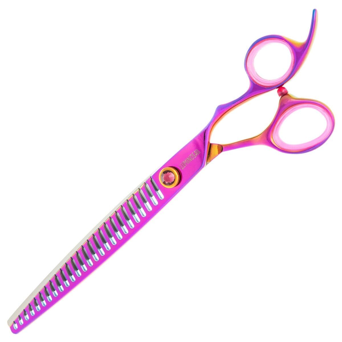 GROOM PROFESSIONAL Luminosa Chunker Dog Grooming Scissors - Professional Hair Scissors - VG10 Stainless Steel - Razor Sharp Blades - Add Some Colour to Your Everyday Grooming, 8 Inch 26T