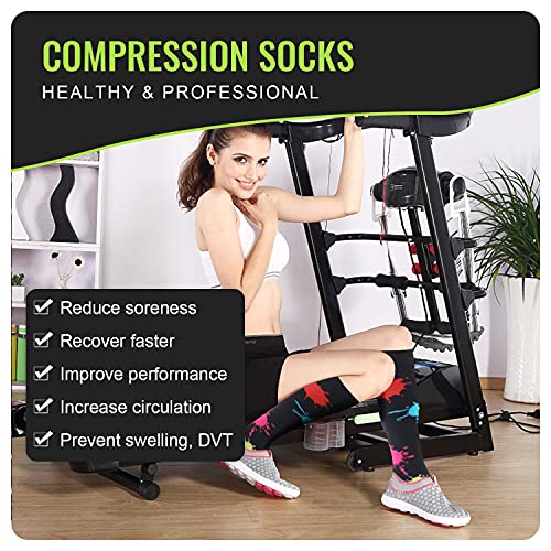 HLTPRO Compression Socks for Women & Men - 6 Pairs 20-30 mmHg Compression Stockings for Medical, Nurse, Running