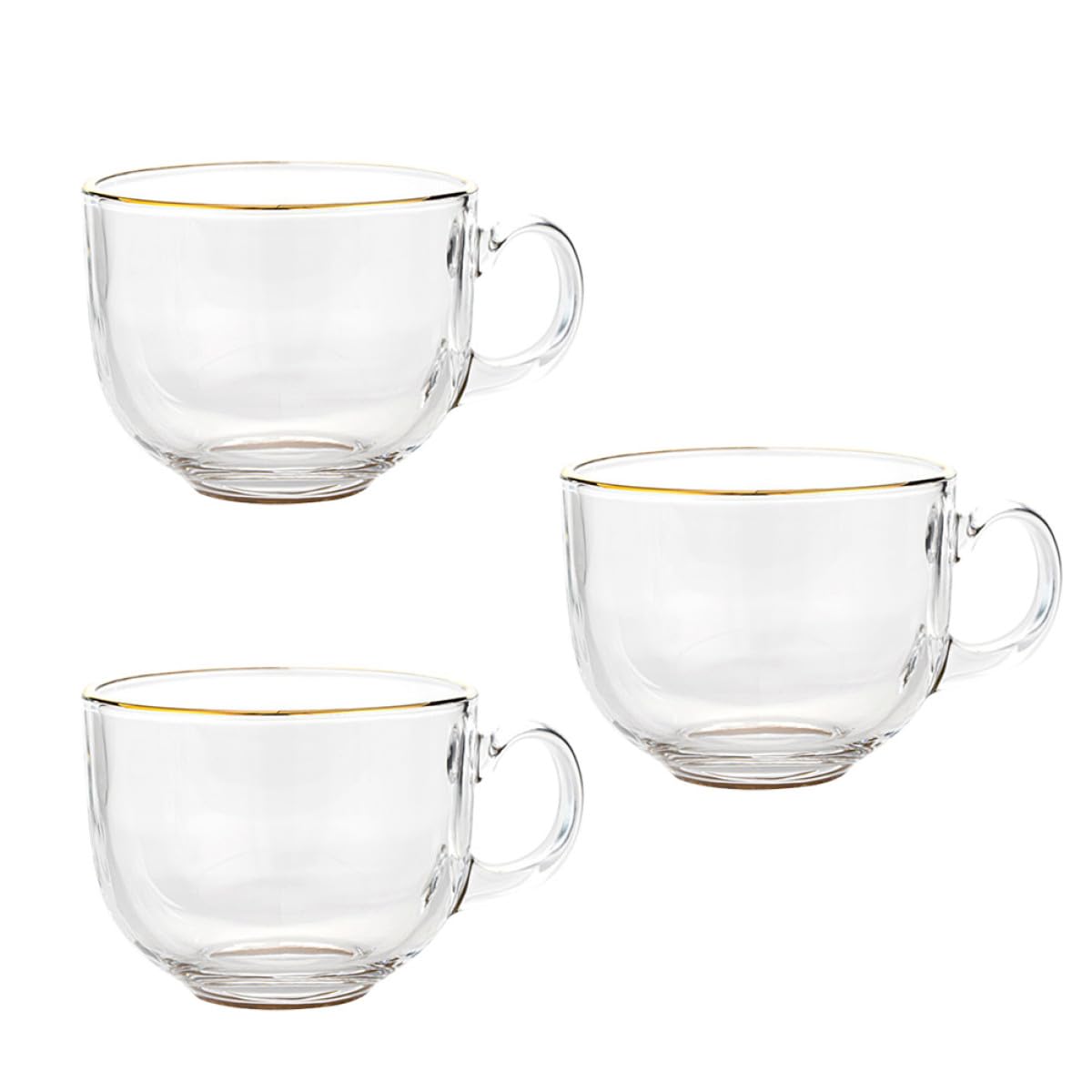 NUOBESTY 3pezzi Tazza Da Bevanda in Vetro Trasparente Manico Per Colazione Bicchieri Per Bevande Calde e Latte Per Uso Domestico