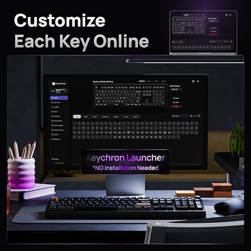 Keychron P6 Ultra 8K Polling Rate Full-Size Aluminum Wireless Mechanical Keyboard, 2.4 GHz/Bluetooth/Wired Custom RGB, Hot-Swappable Silk POM Banana Switch for Mac Windows Linux - Black by Keychron - Image 9