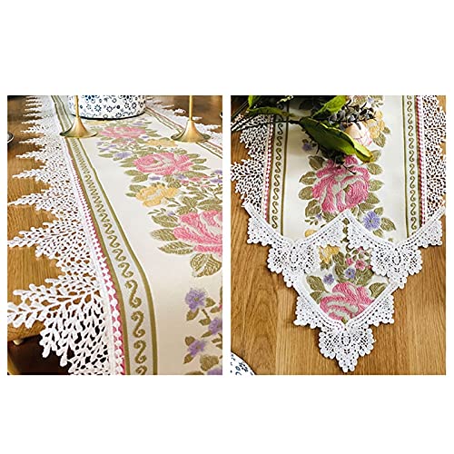 Chemin de table dentelle florale pour repas de fêtes et mariages