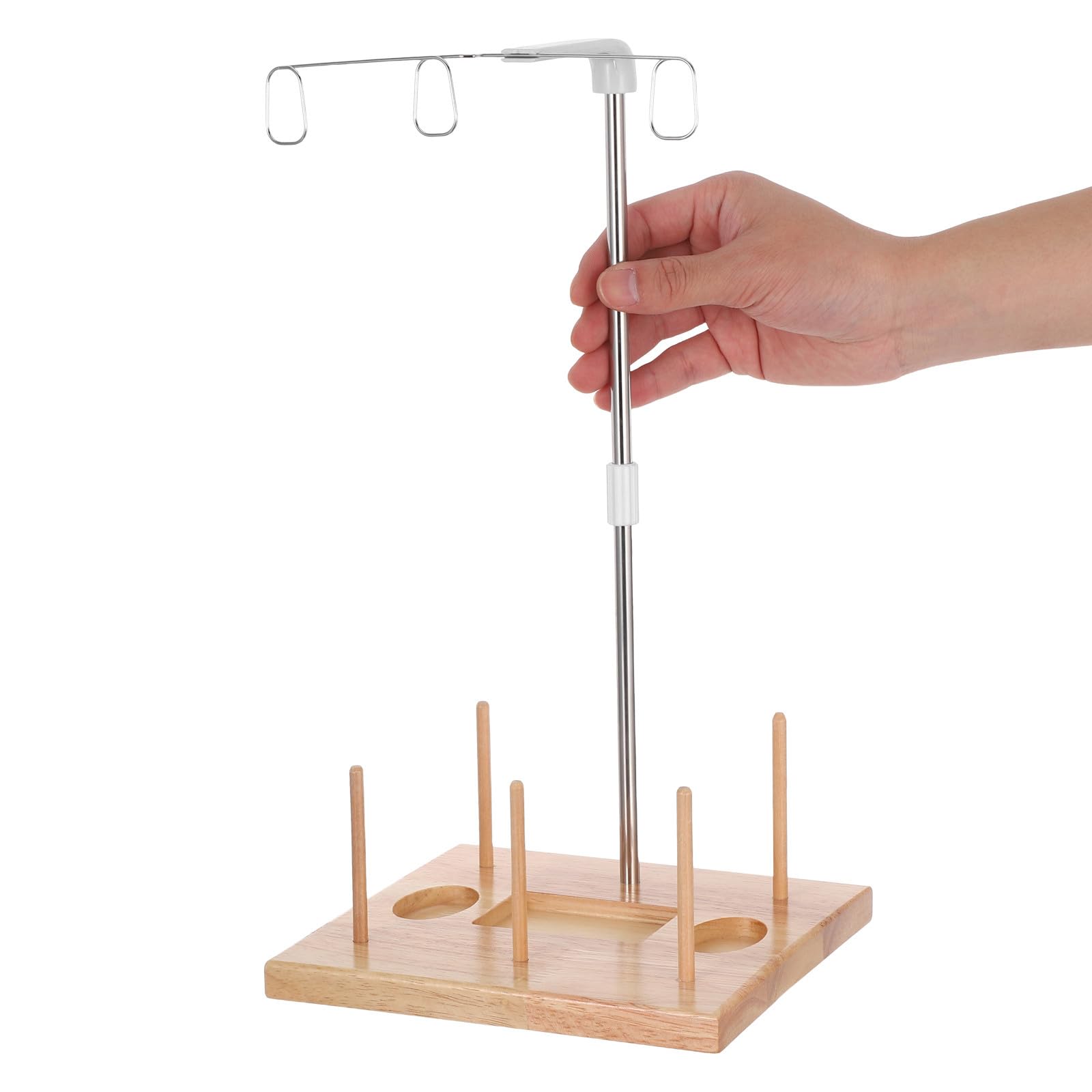 Portarocchetti per Filo in Legno e Organizer capacità Tripla per Macchine da Cucire Design Stabile per Gestione Facile e Punti Dritti