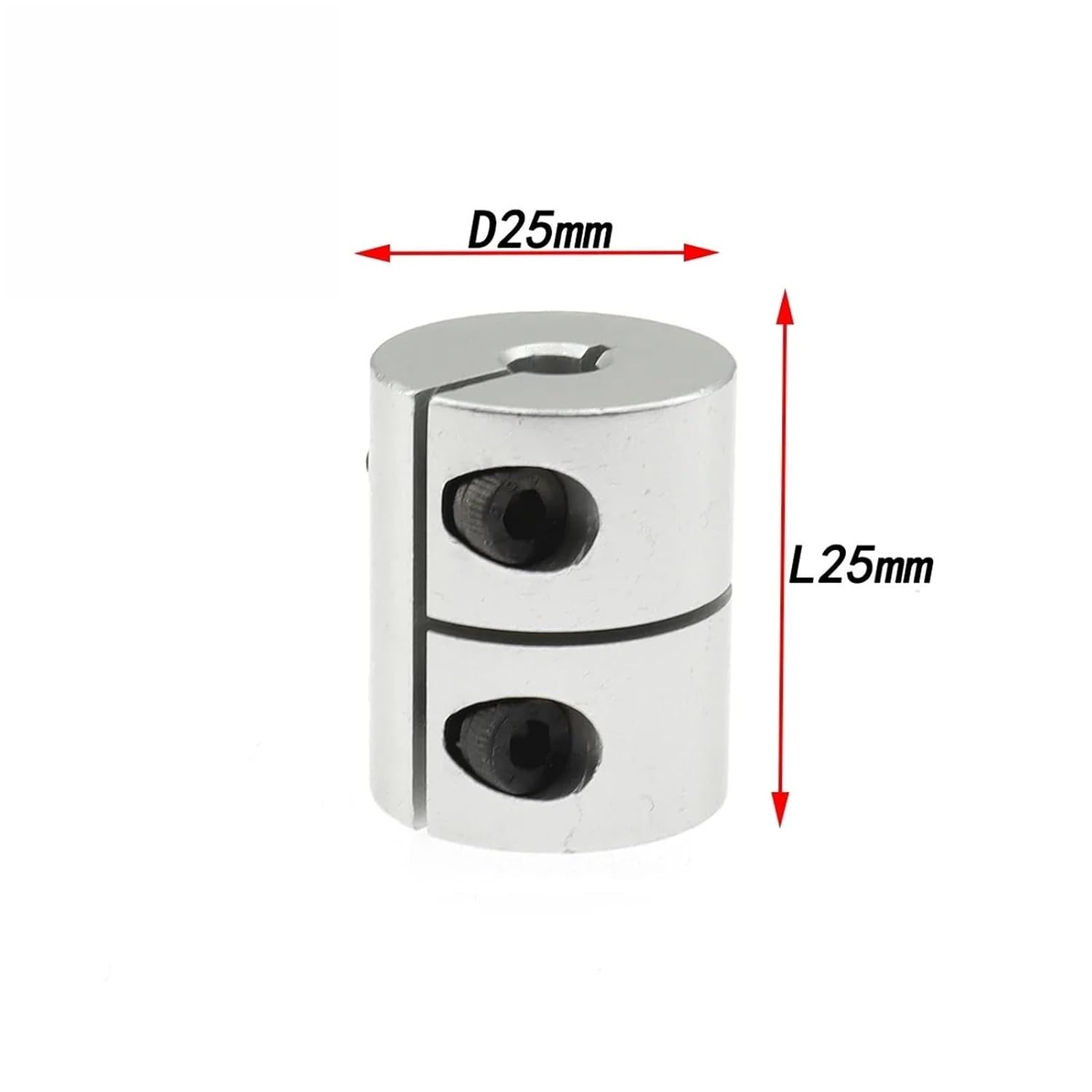 D25L25 F Rigid Shaft Coupler Clamp Stepper Servo Motor Coupling 3D Printer Parts 3/4/5/6/6.35/8/10 1Pcs(6.35X12)