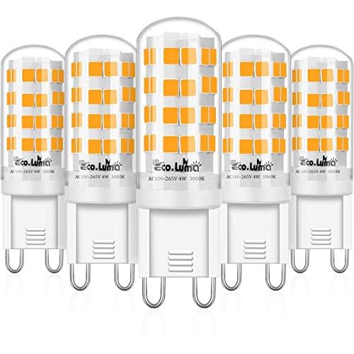 Eco.Luma G9 LED Lampe 4W / 410LM Leuchtmittel Ersatz 28W 33W 40W Halogenlampen Warmweiss 3000K Kein Flackern LED Birnen Nicht Dimmbar AC 100-265V 5er Pack
