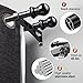CALCHELE Double Curtain Rods for windows, 1 Inch Diameter double rod curtain rods Heavy Duty Decorative Drapery Rod for Windows 28 to 42 Inch Black