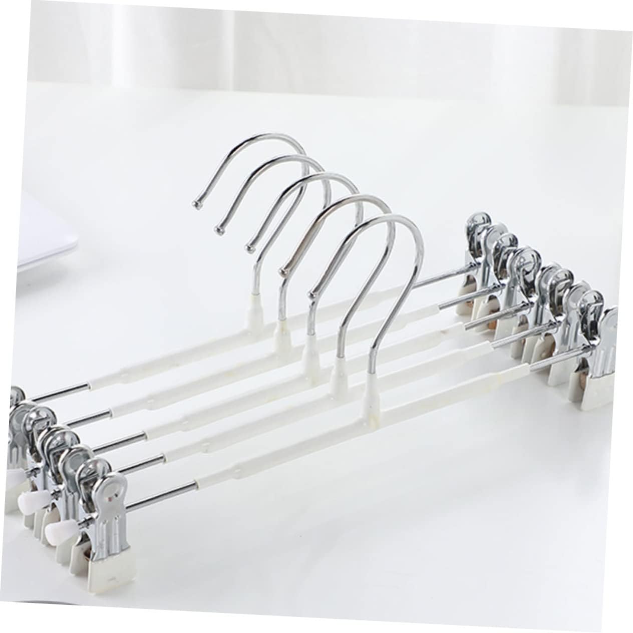 5 Pack Metal Plastic Clip Pants Hangers Non Slip for Trousers