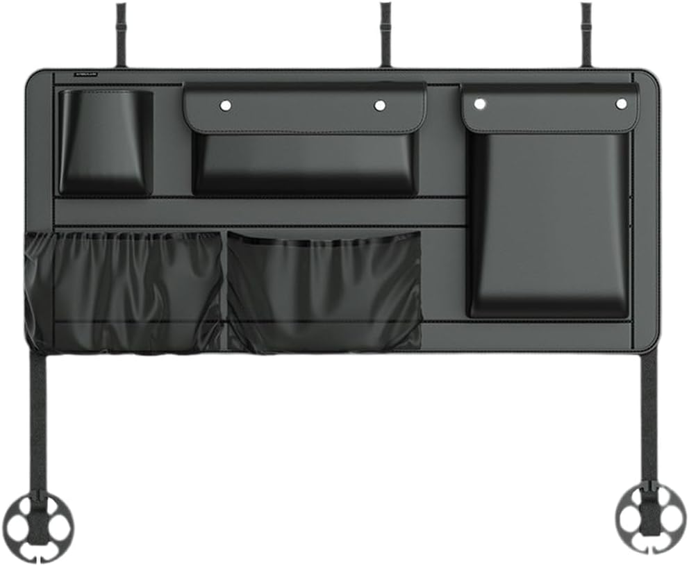 compatible Leather Car Trunk Storage Organizer Bag, Large Capacity and Waterproof Design, Multi-Compartment Partition for Tidy Interior