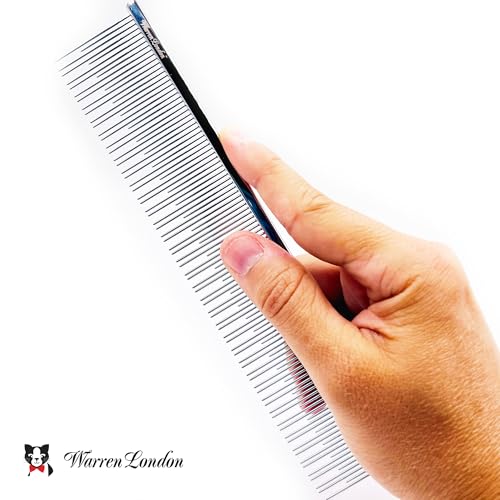Warren London Carding Cat Comb | 7.5 inches made with Copper | Rounded Tips Prevent Irritation | Dual Tooth Design for Short & Long Hair removes Mats and Tangles - Image 6
