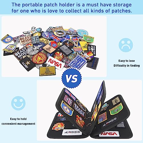 JOYMOMO Patch Display Flip Patch Pages Booklet Organizer for Patches Collection with 5 Patch Holder Panels(Without Patches)