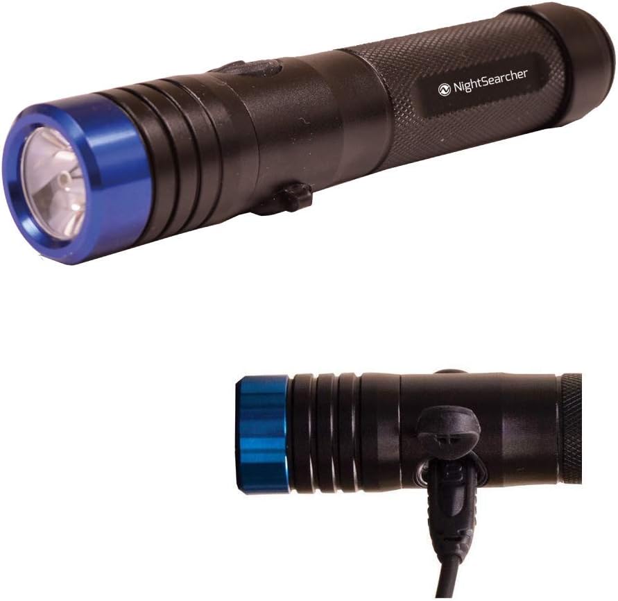 NightSearcher Rechargeable Torch – Navigator 620 Flashlight - Bright Torch, 620 Lumens High Powered Torch, LED Hand Torch with Brightness Memory Function